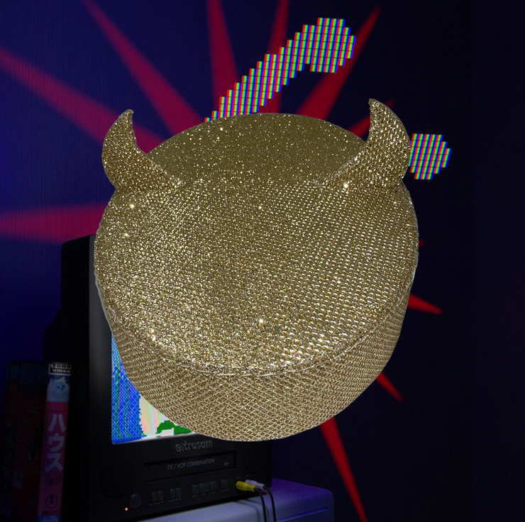 GOLD GLITTER HORN HAT